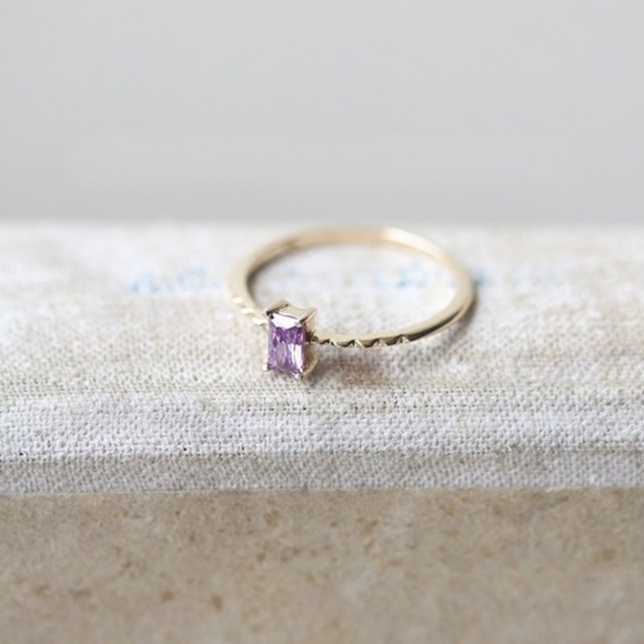 Super Dainty Gold Amethyst Ring - Picture 5 of 5
